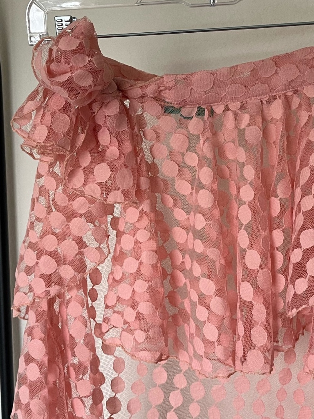 WAIMARI | Resort Bahamas High Low Pareo Ruffle Sarong Skirt in Pink | Size 10 - Picture 2 of 5